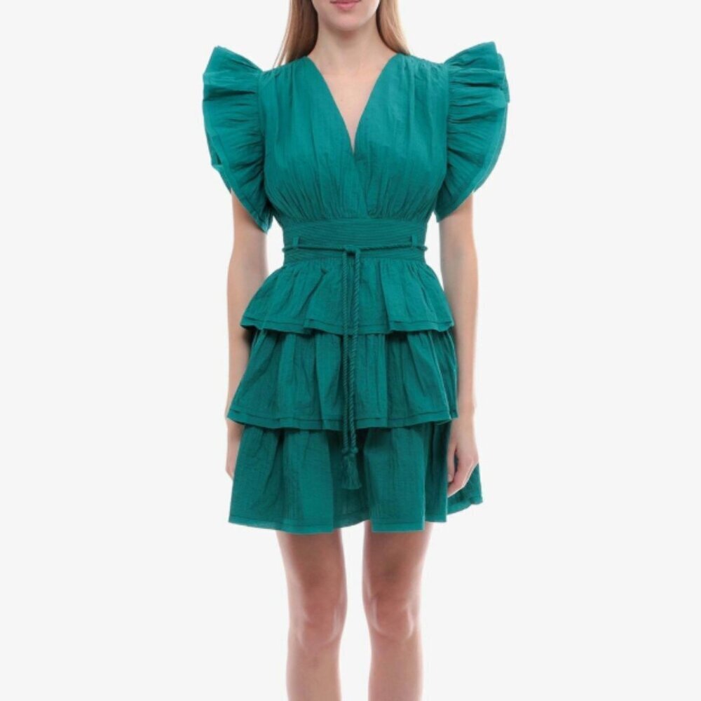 Ulla Johnson Camilla Green Mini Dress Size 6